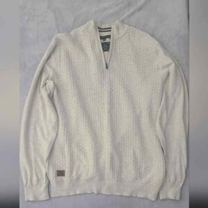 Point Zero Men's Off-White Zip Up Sweater XL